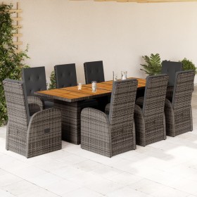 Garten-Essgruppe, 9-teilig, mit grauen Polstern aus synthetischem Rattan. von , Gartensets - Ref: Foro24-3277595, Preis: 1,00...