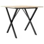 Dining table with solid pine wood and iron frame 90x90x75 cm by , Kitchen and dining tables - Ref: Foro24-3282696, Price: 89,...