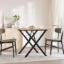 Dining table with solid pine wood and iron frame 90x90x75 cm by , Kitchen and dining tables - Ref: Foro24-3282696, Price: 89,...