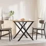 Dining table with solid pine wood and iron frame 90x90x75 cm by , Kitchen and dining tables - Ref: Foro24-3282696, Price: 89,...