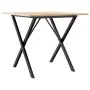 Dining table with solid pine wood and iron frame 90x90x75 cm by , Kitchen and dining tables - Ref: Foro24-3282696, Price: 89,...