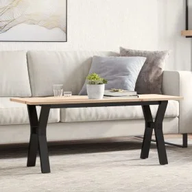 Center table with solid pine wood frame and iron, 110x40x45 cm by , Coffee table - Ref: Foro24-3282711, Price: 74,80 €, Disco...