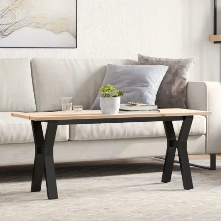 Center table with solid pine wood frame and iron, 110x40x45 cm by , Coffee table - Ref: Foro24-3282711, Price: 74,80 €, Disco...
