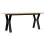Center table with solid pine wood frame and iron, 110x40x45 cm by , Coffee table - Ref: Foro24-3282711, Price: 75,92 €, Disco...