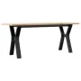 Center table with solid pine wood frame and iron, 110x40x45 cm by , Coffee table - Ref: Foro24-3282711, Price: 74,80 €, Disco...