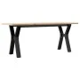 Center table with solid pine wood frame and iron, 110x40x45 cm by , Coffee table - Ref: Foro24-3282711, Price: 74,80 €, Disco...
