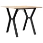 Dining table with solid pine wood and iron frame, 90x90x75 cm. by , Kitchen and dining tables - Ref: Foro24-3282718, Price: 1...