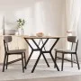 Dining table with solid pine wood and iron frame, 90x90x75 cm. by , Kitchen and dining tables - Ref: Foro24-3282718, Price: 1...