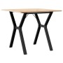 Dining table with solid pine wood and iron frame, 90x90x75 cm. by , Kitchen and dining tables - Ref: Foro24-3282718, Price: 1...
