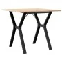 Dining table with solid pine wood and iron frame, 90x90x75 cm. by , Kitchen and dining tables - Ref: Foro24-3282718, Price: 1...