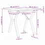 Dining table with solid pine wood and iron frame, 90x90x75 cm. by , Kitchen and dining tables - Ref: Foro24-3282718, Price: 1...