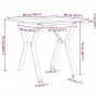 Dining table with solid pine wood and iron frame, 90x90x75 cm. by , Kitchen and dining tables - Ref: Foro24-3282718, Price: 1...