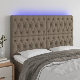 Cabecero con luces LED tela gris taupe 144x7x118/128 cm en Cabeceros y pies de cama | Comprar online en Foro24