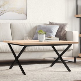 Solid pine wood and iron frame coffee table 80x80x45.5cm by , Coffee table - Ref: Foro24-3282751, Price: 89,19 €, Discount: %
