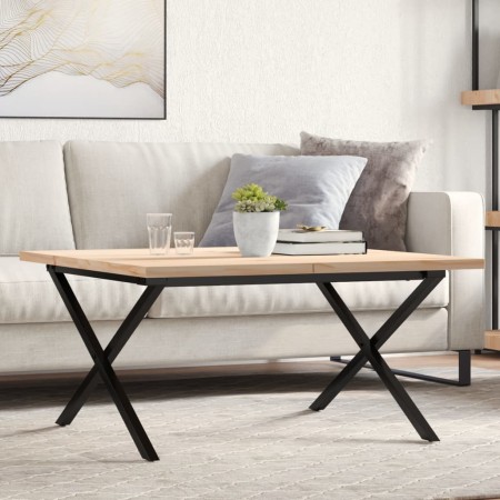 Solid pine wood and iron frame coffee table 80x80x45.5cm by , Coffee table - Ref: Foro24-3282751, Price: 89,19 €, Discount: %
