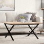 Solid pine wood and iron frame coffee table 80x80x45.5cm by , Coffee table - Ref: Foro24-3282751, Price: 89,19 €, Discount: %