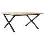 Solid pine wood and iron frame coffee table 80x80x45.5cm by , Coffee table - Ref: Foro24-3282751, Price: 88,03 €, Discount: %