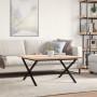 Solid pine wood and iron frame coffee table 80x80x45.5cm by , Coffee table - Ref: Foro24-3282751, Price: 89,19 €, Discount: %