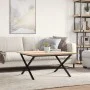 Solid pine wood and iron frame coffee table 80x80x45.5cm by , Coffee table - Ref: Foro24-3282751, Price: 88,03 €, Discount: %