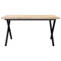 Solid pine wood and iron frame coffee table 80x80x45.5cm by , Coffee table - Ref: Foro24-3282751, Price: 89,19 €, Discount: %