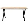 Solid pine wood and iron frame coffee table 80x80x45.5cm by , Coffee table - Ref: Foro24-3282751, Price: 88,03 €, Discount: %