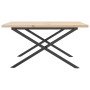 Solid pine wood and iron frame coffee table 80x80x45.5cm by , Coffee table - Ref: Foro24-3282751, Price: 89,19 €, Discount: %