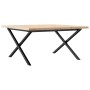 Solid pine wood and iron frame coffee table 80x80x45.5cm by , Coffee table - Ref: Foro24-3282751, Price: 89,19 €, Discount: %