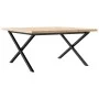 Solid pine wood and iron frame coffee table 80x80x45.5cm by , Coffee table - Ref: Foro24-3282751, Price: 88,03 €, Discount: %