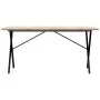 Dining table with solid pine wood and iron frame 140x80x75.5 cm by , Kitchen and dining tables - Ref: Foro24-3282764, Price: ...