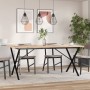 Esstisch mit massivem Kiefernholzrahmen und Eisen 180x90x75,5 cm. von , Küchen- und Esstische - Ref: Foro24-3282766, Preis: 1...