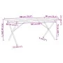 Dining table with X frame made of solid pine wood and iron, 180x90x75.5 cm by , Kitchen and dining tables - Ref: Foro24-32827...