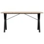 Dining table with solid pine wood and iron frame, 160x80x75.5 cm by , Kitchen and dining tables - Ref: Foro24-3282787, Price:...