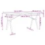 Dining table with solid pine wood and iron frame, 160x80x75.5 cm by , Kitchen and dining tables - Ref: Foro24-3282787, Price:...