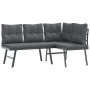 Garden bench with 5-piece cushions, steel frame with black powder coating. by , Garden sets - Ref: Foro24-3283720, Price: 504...