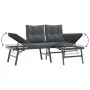 Garden bench with 5-piece cushions, steel frame with black powder coating. by , Garden sets - Ref: Foro24-3283720, Price: 504...