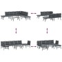 Garden bench with 5-piece cushions, steel frame with black powder coating. by , Garden sets - Ref: Foro24-3283720, Price: 512...