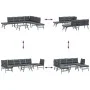 Garden bench with 5-piece cushions, steel frame with black powder coating. by , Garden sets - Ref: Foro24-3283720, Price: 504...