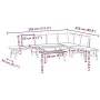 Garden bench with 5-piece cushions, steel frame with black powder coating. by , Garden sets - Ref: Foro24-3283720, Price: 504...