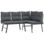 Garden bench with 6-piece cushions, steel frame with black powder coating. by , garden benches - Ref: Foro24-3283729, Price: ...
