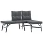 Garden bench with 6-piece cushions, steel frame with black powder coating. by , garden benches - Ref: Foro24-3283729, Price: ...