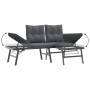 Garden bench with 6-piece cushions, steel frame with black powder coating. by , garden benches - Ref: Foro24-3283729, Price: ...