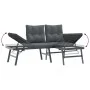 Garden bench with 6-piece cushions, steel frame with black powder coating. by , garden benches - Ref: Foro24-3283729, Price: ...