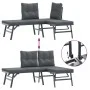 Garden bench with 6-piece cushions, steel frame with black powder coating. by , garden benches - Ref: Foro24-3283729, Price: ...