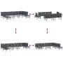 Garden bench with 6-piece cushions, steel frame with black powder coating. by , garden benches - Ref: Foro24-3283729, Price: ...