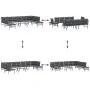 Garden bench with 6-piece cushions, steel frame with black powder coating. by , garden benches - Ref: Foro24-3283729, Price: ...