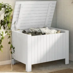 Storage box with lid FROG solid white wood 80x49x54 cm by , Storage trunks - Ref: Foro24-4002330, Price: 99,39 €, Discount: %