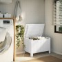 Storage box with lid FROG solid white wood 80x49x54 cm by , Storage trunks - Ref: Foro24-4002330, Price: 100,89 €, Discount: %