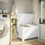 Storage box with lid FROG solid white wood 100x49x54cm by , Storage trunks - Ref: Foro24-4002324, Price: 104,44 €, Discount: %