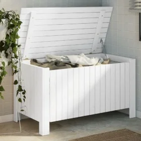 Storage box with lid FROG solid white wood 100x49x54cm by , Storage trunks - Ref: Foro24-4002332, Price: 112,30 €, Discount: %
