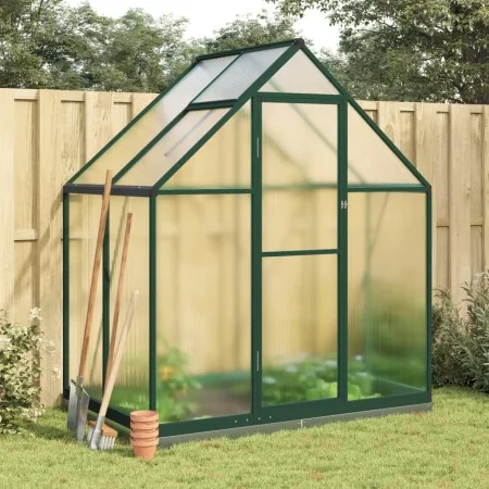 Invernadero con marco base aluminio verde 169x114x202 cm de , Invernaderos - Ref: Foro24-4005826, Precio: 345,43 €, Descuento: %
